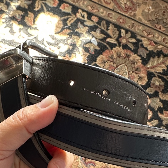 Coach Men's Blue and Gray Leather Belt - Picture 8 of 10